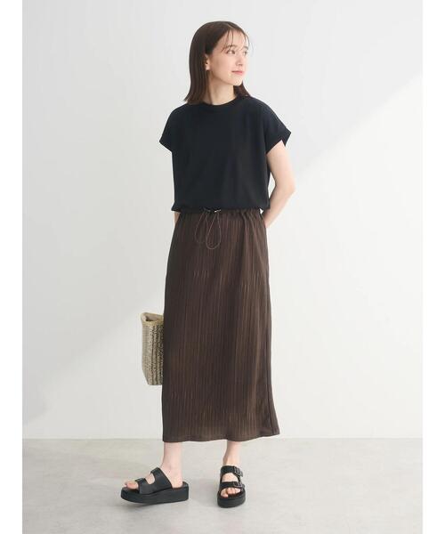 Green　Parks（グリーンパークス）の「プリーツドッキングフレンチワンピース（ワンピース・レディース・カーキ/グレイッシュベージュ/ダークグレー・FREE）」の17枚目の写真