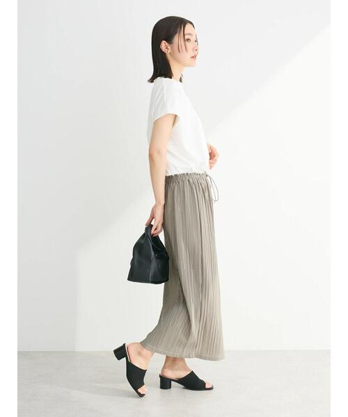 Green　Parks（グリーンパークス）の「プリーツドッキングフレンチワンピース（ワンピース・レディース・カーキ/グレイッシュベージュ/ダークグレー・FREE）」の4枚目の写真
