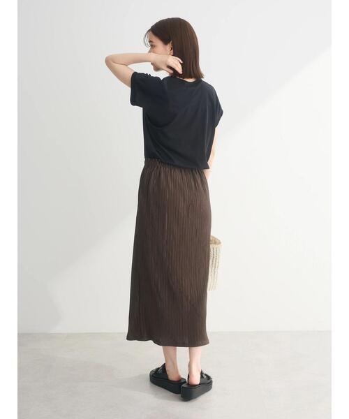 Green　Parks（グリーンパークス）の「プリーツドッキングフレンチワンピース（ワンピース・レディース・カーキ/グレイッシュベージュ/ダークグレー・FREE）」の21枚目の写真