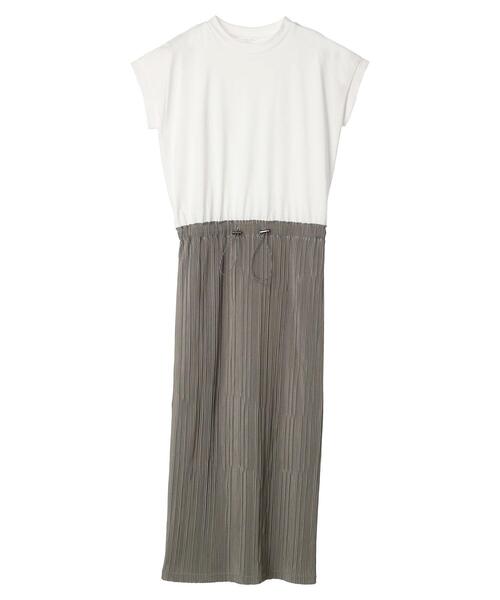Green　Parks（グリーンパークス）の「プリーツドッキングフレンチワンピース（ワンピース・レディース・カーキ/グレイッシュベージュ/ダークグレー・FREE）」の22枚目の写真