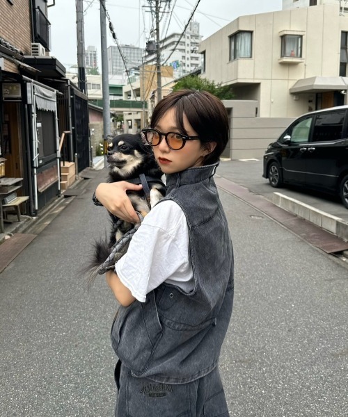 WudgeBoy（ワッジボーイ）の「chemical wash vest（ニット/セーター・レディース・カーキ/ブラウン/ブラック・MEDIUM/LARGE）」の5枚目の写真
