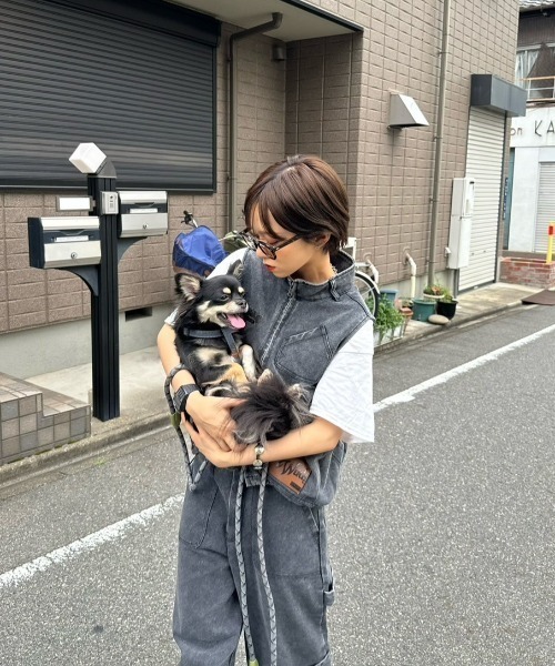 WudgeBoy（ワッジボーイ）の「chemical wash vest（ニット/セーター・レディース・カーキ/ブラウン/ブラック・MEDIUM/LARGE）」の8枚目の写真