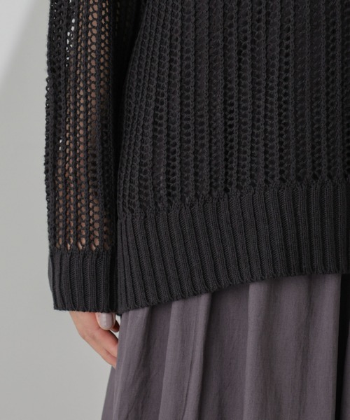 新品　ナノユニバース　ニット　セットアップ　ブラック スカート セーター 黒 ギャザー フレア ニット スカート （ セットアップ 可 ）