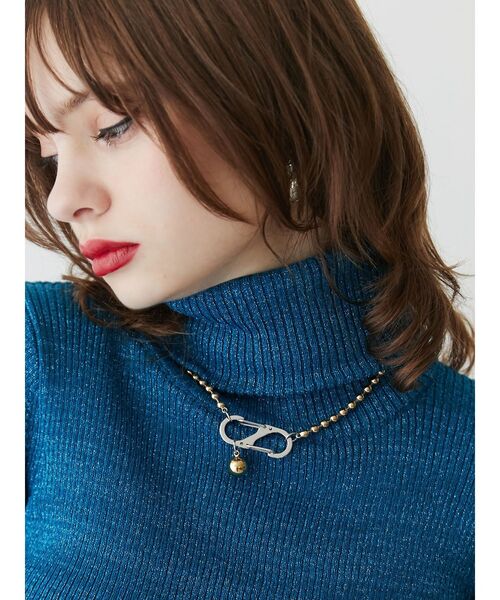jouetie(ジュエティ)の「ボールチェーンカラビナネックレス(ネックレス・レディース・シルバー/ゴールド・FREE)」の1枚目の写真