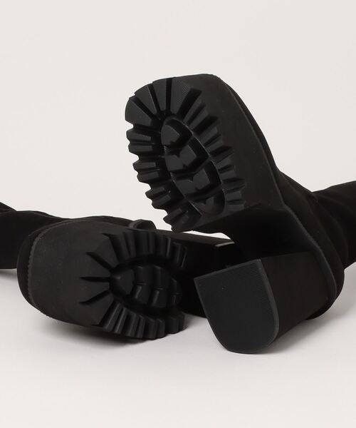 EMODA(エモダ)の「スクエアフィットロングブーツ(ブーツ・レディース・ブラック・SMALL)」の2枚目の写真