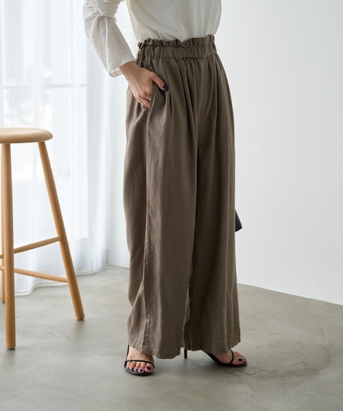 PUAL CE CIN 麻テンセルツイルカーゴパンツ イージーワイドパンツ PUAL CE CIN 麻テンセルツイルカーゴパンツ イージーワイドパンツ 25th