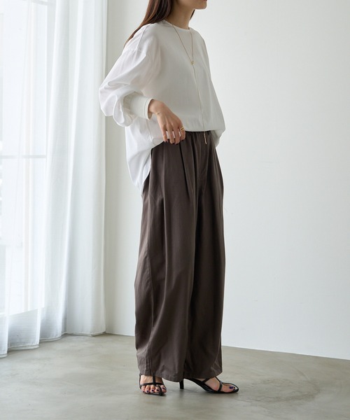 PUAL CE CIN(ピュアルセシン)の「麻テンセルツイルウエストフリルパンツ(その他パンツ・レディース・ブラック/ベージュ/ブラウン系・FREE)」の13枚目の写真