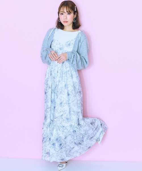 marun（マルン）の「＜大きいサイズ＞ チュールキャミワンピース marun（ワンピース・レディース・ピンク/アイボリー系/ブラック・LL/3L/4L/5L/L）」の17枚目の写真