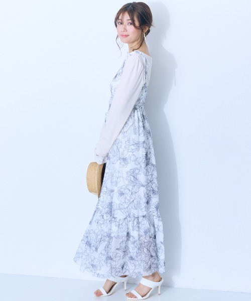 marun（マルン）の「＜大きいサイズ＞ チュールキャミワンピース marun（ワンピース・レディース・ピンク/アイボリー系/ブラック・LL/3L/4L/5L/L）」の7枚目の写真