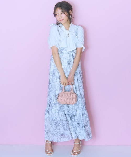 marun（マルン）の「＜大きいサイズ＞ チュールキャミワンピース marun（ワンピース・レディース・ピンク/アイボリー系/ブラック・LL/3L/4L/5L/L）」の13枚目の写真