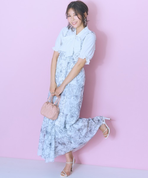 marun（マルン）の「＜大きいサイズ＞ チュールキャミワンピース marun（ワンピース・レディース・ピンク/アイボリー系/ブラック・LL/3L/4L/5L/L）」の14枚目の写真