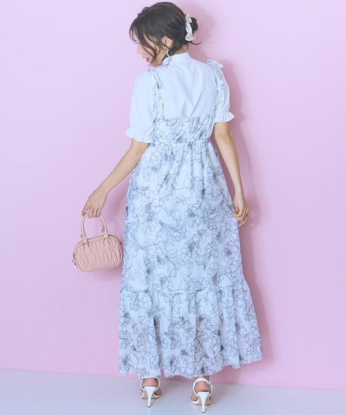 marun（マルン）の「＜大きいサイズ＞ チュールキャミワンピース marun（ワンピース・レディース・ピンク/アイボリー系/ブラック・LL/3L/4L/5L/L）」の15枚目の写真