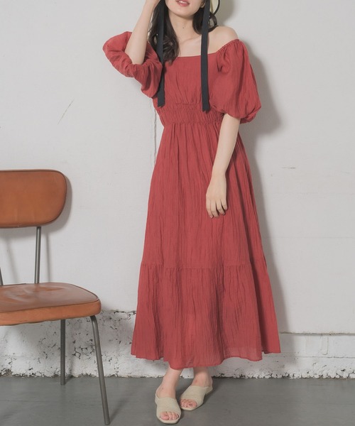 RETRO GIRL（レトロガール）の「ワッシャー2wayワンピース（ワンピース・レディース・ブラック/レッド/オフホワイト・FREE）」の3枚目の写真