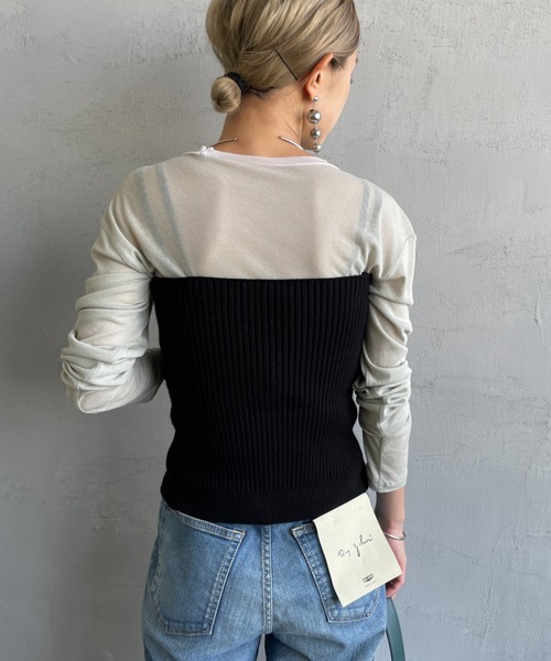 By/m（バイエム）の「[By/m/バイエム] マルチWAY フロントボタン リブニットビスチェ（キャミソール・レディース・ブラック/グレー/ブラウン/ベージュ・F）」の21枚目の写真