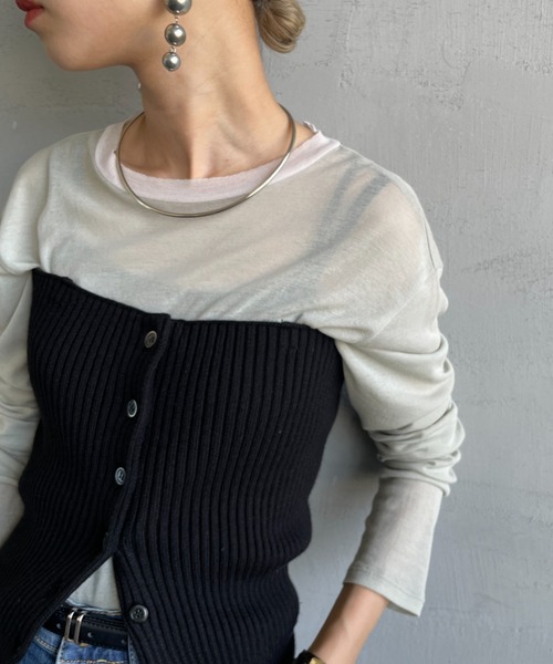 By/m（バイエム）の「[By/m/バイエム] マルチWAY フロントボタン リブニットビスチェ（キャミソール・レディース・ブラック/グレー/ブラウン/ベージュ・F）」の18枚目の写真