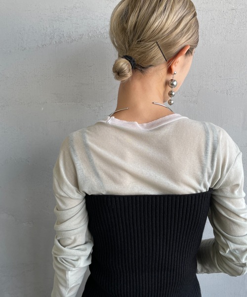 By/m（バイエム）の「[By/m/バイエム] マルチWAY フロントボタン リブニットビスチェ（キャミソール・レディース・ブラック/グレー/ブラウン/ベージュ・F）」の17枚目の写真