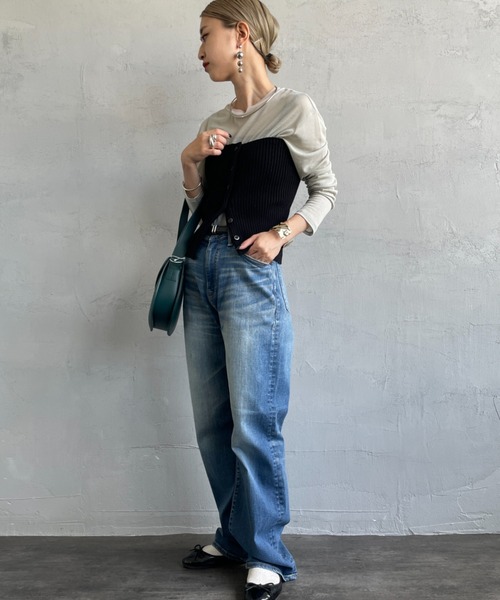 By/m（バイエム）の「[By/m/バイエム] マルチWAY フロントボタン リブニットビスチェ（キャミソール・レディース・ブラック/グレー/ブラウン/ベージュ・F）」の20枚目の写真