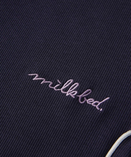 MILKFED.（ミルクフェド）の「OVERLOCK STITCHED TOP（Tシャツ/カットソー・レディース・オフホワイト/ネイビー/カーキ・ONE SIZE）」の9枚目の写真