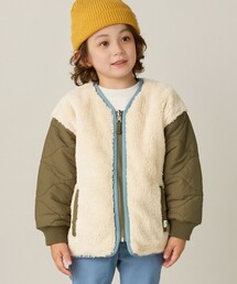 BEAMS mini | ボア リバーシブル ノーカラーブルゾン 2024FW (90～150cm)(ブルゾン)