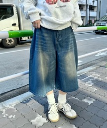 SOLLON. | 7分丈ワイドデニムハーフパンツ(デニムパンツ)