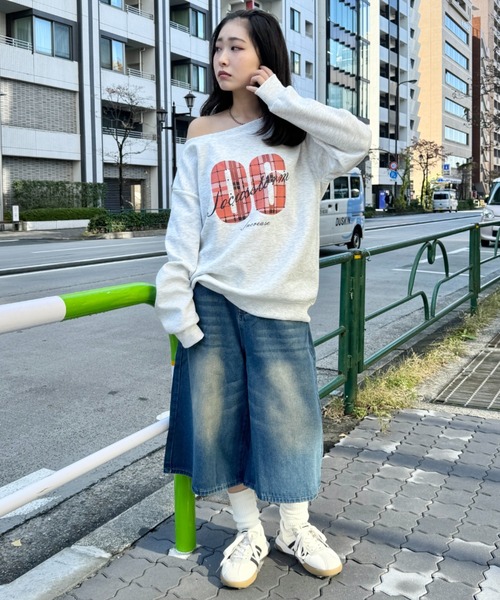 SOLLON.(ソルロン)の「7分丈ワイドデニムハーフパンツ(デニムパンツ・レディース・ブルー・M)」の14枚目の写真