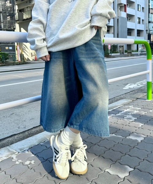 SOLLON.(ソルロン)の「7分丈ワイドデニムハーフパンツ(デニムパンツ・レディース・ブルー・M)」の20枚目の写真