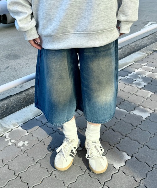 SOLLON.(ソルロン)の「7分丈ワイドデニムハーフパンツ(デニムパンツ・レディース・ブルー・M)」の18枚目の写真