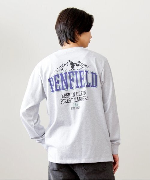 PEN FIELD（ペンフィールド）の「【Penfield】USAコットン・バックロゴプリント長袖Tシャツ（Tシャツ/カットソー・キッズ・オートミール/グリーン/ブラック・S/M/L/LL）」の3枚目の写真