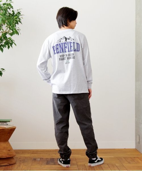 PEN FIELD（ペンフィールド）の「【Penfield】USAコットン・バックロゴプリント長袖Tシャツ（Tシャツ/カットソー・キッズ・オートミール/グリーン/ブラック・S/M/L/LL）」の4枚目の写真