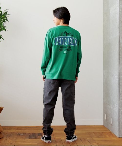 PEN FIELD（ペンフィールド）の「【Penfield】USAコットン・バックロゴプリント長袖Tシャツ（Tシャツ/カットソー・キッズ・オートミール/グリーン/ブラック・S/M/L/LL）」の6枚目の写真