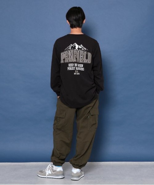 PEN FIELD（ペンフィールド）の「【Penfield】USAコットン・バックロゴプリント長袖Tシャツ（Tシャツ/カットソー・キッズ・オートミール/グリーン/ブラック・S/M/L/LL）」の10枚目の写真