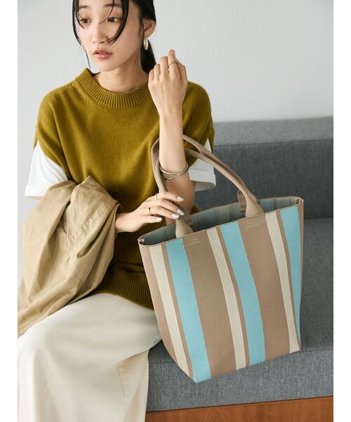 CRAFT STANDARD BOUTIQUE（クラフトスタンダードブティック）の「ストライプニットトート（トートバッグ・レディース・ブラウン系その他4/イエロー系その他2/グレー系その他2・FREE）」の7枚目の写真