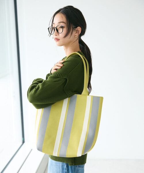 CRAFT STANDARD BOUTIQUE（クラフトスタンダードブティック）の「ストライプニットトート（トートバッグ・レディース・ブラウン系その他4/イエロー系その他2/グレー系その他2・FREE）」の19枚目の写真