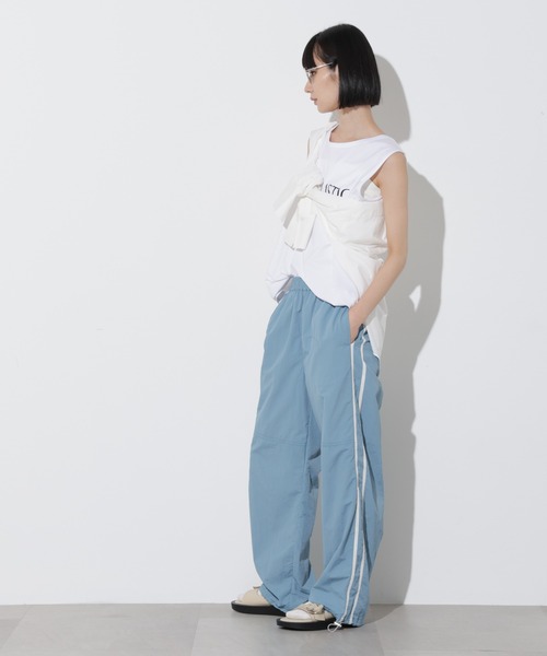 Apo(s)ture(アポスチャー)の「ARIA-023/ナイロンクロスライントラックパンツ(その他パンツ・レディース・ブルー/ホワイト/ブラウン/ブラック・XS/S/M/L/XL)」の9枚目の写真