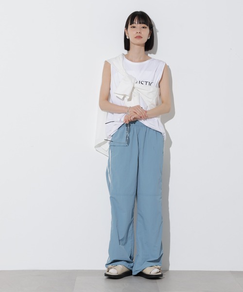 Apo(s)ture(アポスチャー)の「ARIA-023/ナイロンクロスライントラックパンツ(その他パンツ・レディース・ブルー/ホワイト/ブラウン/ブラック・XS/S/M/L/XL)」の10枚目の写真