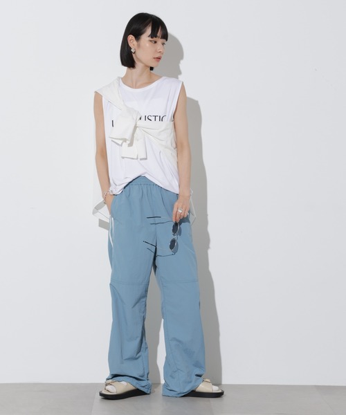 Apo(s)ture(アポスチャー)の「ARIA-023/ナイロンクロスライントラックパンツ(その他パンツ・レディース・ブルー/ホワイト/ブラウン/ブラック・XS/S/M/L/XL)」の11枚目の写真