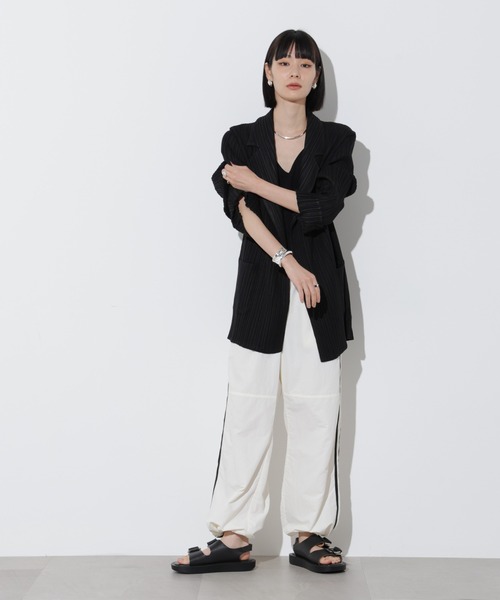 Apo(s)ture(アポスチャー)の「ARIA-023/ナイロンクロスライントラックパンツ(その他パンツ・レディース・ブルー/ホワイト/ブラウン/ブラック・XS/S/M/L/XL)」の18枚目の写真