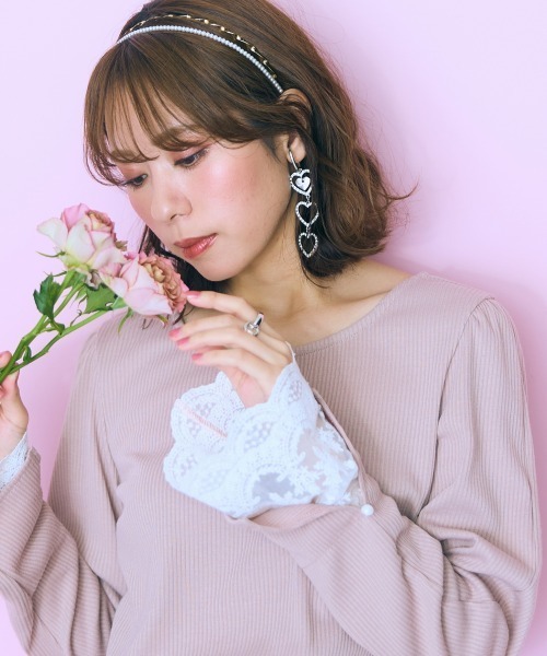 marun（マルン）の「＜大きいサイズ＞  レースデザイントップス　marun（Tシャツ/カットソー・レディース・アイボリー/ピンクベージュ/ブラック/グレー・L/LL/3L/4L/5L）」の4枚目の写真