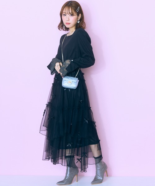 marun（マルン）の「＜大きいサイズ＞  レースデザイントップス　marun（Tシャツ/カットソー・レディース・アイボリー/ピンクベージュ/ブラック/グレー・L/LL/3L/4L/5L）」の9枚目の写真