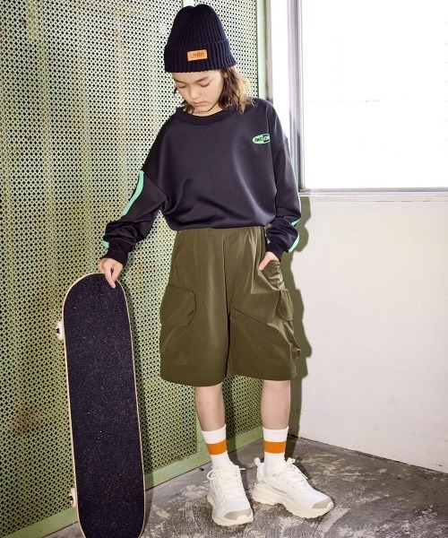 QUNTSTYLE（キュントスタイル）の「カーゴハーフパンツ（カーゴパンツ・キッズ・カーキ/ブラック・130/140/150/160）」の3枚目の写真