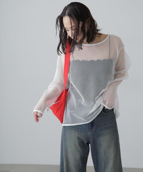 FREE'S MART（フリーズマート）の「◆メッシュロングTシャツ（Tシャツ/カットソー・レディース・ブラック/ホワイト・FREE）」の14枚目の写真