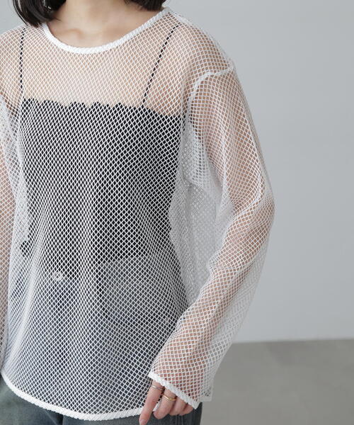 FREE'S MART（フリーズマート）の「◆メッシュロングTシャツ（Tシャツ/カットソー・レディース・ブラック/ホワイト・FREE）」の5枚目の写真