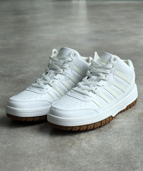 【K-SWISS/ケースイス】サイドライン ミドルカット レースアップスニーカー
