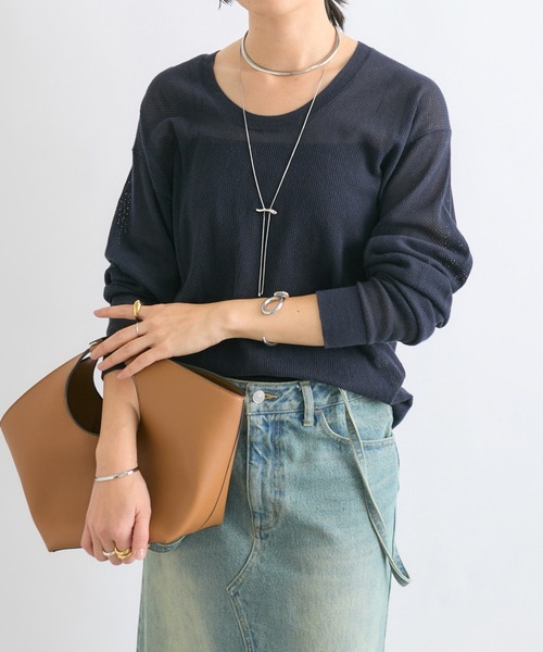 【セール】【MONN.:.(モン)】コットンメッシュニット（ニット/セーター）｜RIVE DROITE（リヴドロワ）