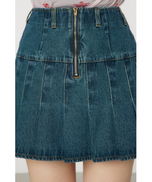 RODEO CROWNS WIDE BOWL(ロデオクラウンズワイドボウル)の「デニムプリーツミニスカート(デニムスカート・レディース・ブルー/ブラウン・SMALL/MEDIUM)」の7枚目の写真