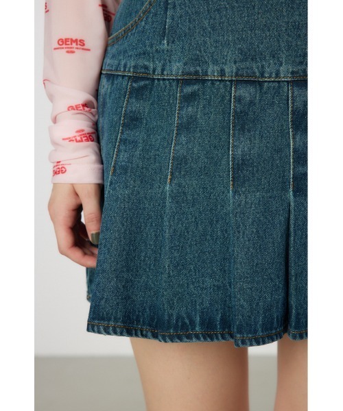 RODEO CROWNS WIDE BOWL(ロデオクラウンズワイドボウル)の「デニムプリーツミニスカート(デニムスカート・レディース・ブルー/ブラウン・SMALL/MEDIUM)」の9枚目の写真