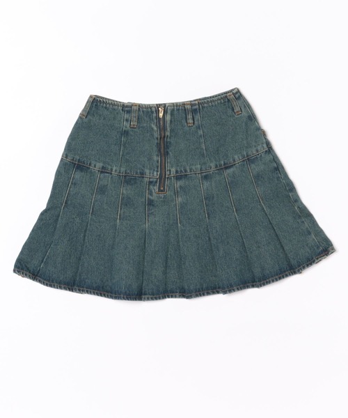 RODEO CROWNS WIDE BOWL(ロデオクラウンズワイドボウル)の「デニムプリーツミニスカート(デニムスカート・レディース・ブルー/ブラウン・SMALL/MEDIUM)」の16枚目の写真