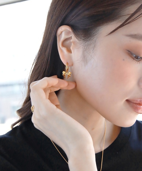 abaskdesign(アバスクデザイン)の「金属アレルギー対応 リボンフープステンレスピアス(ピアス(両耳用)・レディース・ゴールド/シルバー・FREE)」の16枚目の写真