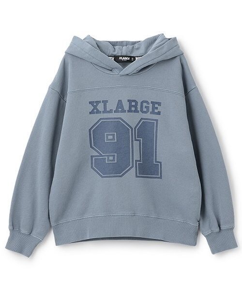 XLARGE KIDS(エクストララージキッズ)の「ピグメントカレッジロゴパーカー(パーカー・キッズ・グレー/ネイビー・120cm/130cm/140cm/100cm/110cm)」の2枚目の写真