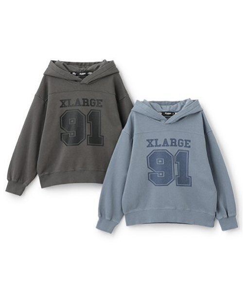 XLARGE KIDS(エクストララージキッズ)の「ピグメントカレッジロゴパーカー(パーカー・キッズ・グレー/ネイビー・120cm/130cm/140cm/100cm/110cm)」の11枚目の写真